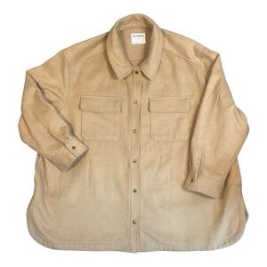 OLD NAVY Women's 3X Short Car Coat Fall Jacket Camel Wool‎ Blend